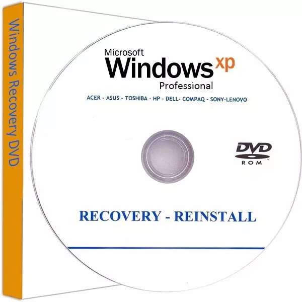 Recovery Reinstall DVD for Windows XP Professional Repair Fix Restore