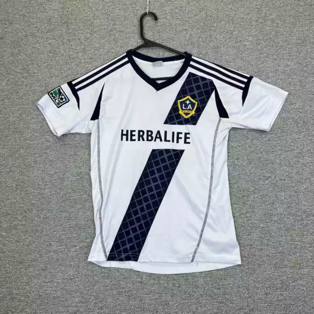 LA galaxy white blue david beckham number 23 herbalife soccer football jersey