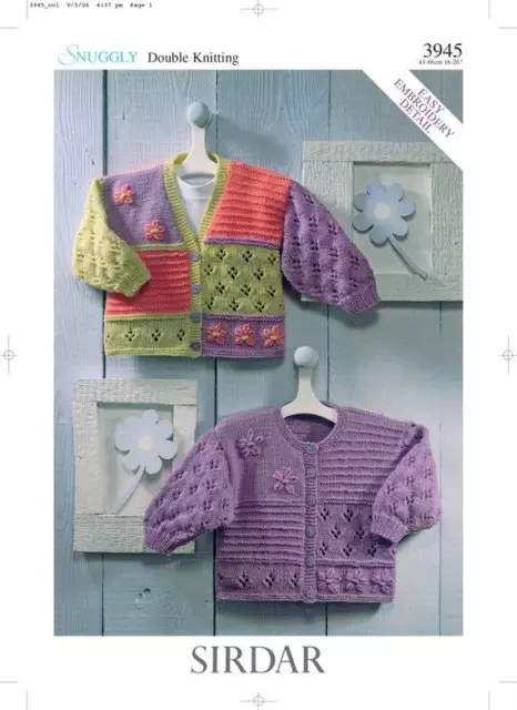 Sirdar Knitting Pattern - Snuggly DK, Sweaters and Cardigans 3945