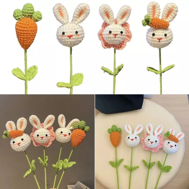 Kaninchen Karotten muster Hand gestrickter künstlicher Blumen strauß DIY Blume