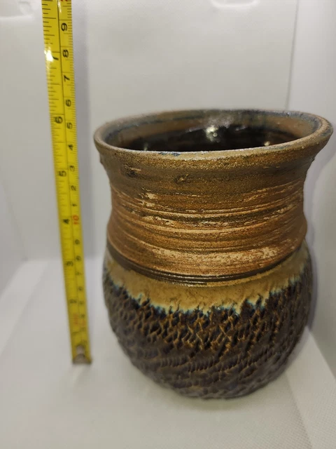 VINTAGE MCM STUDIO Art Pottery Artist Signed Vase/ Pot Hand Thrown ...