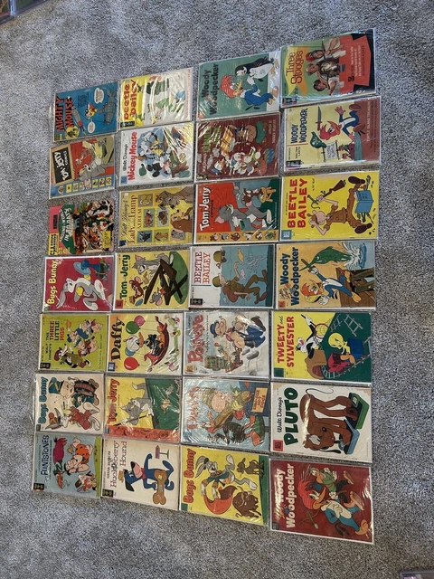 28 Comic Golden Age Lot! Bugs Bunny, Mickey Mouse, Tom And Jerry! No Reserve!