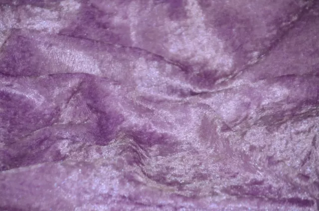 Velvet Panne Crushed Backdrop Velour Stretch Fabric drapery 60" Wide Lilac