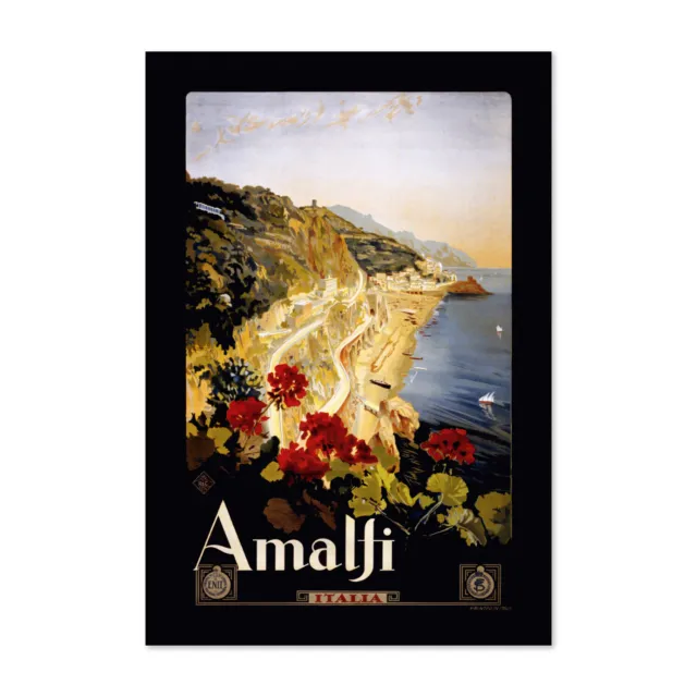 Amalfi Italy 1920s Vintage Style Travel Poster - Classic Retro Reproduction Art