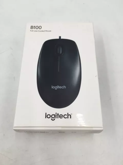 Logitech B100 Corded Mouse Wired USB Mouse for Computers and laptops, Black