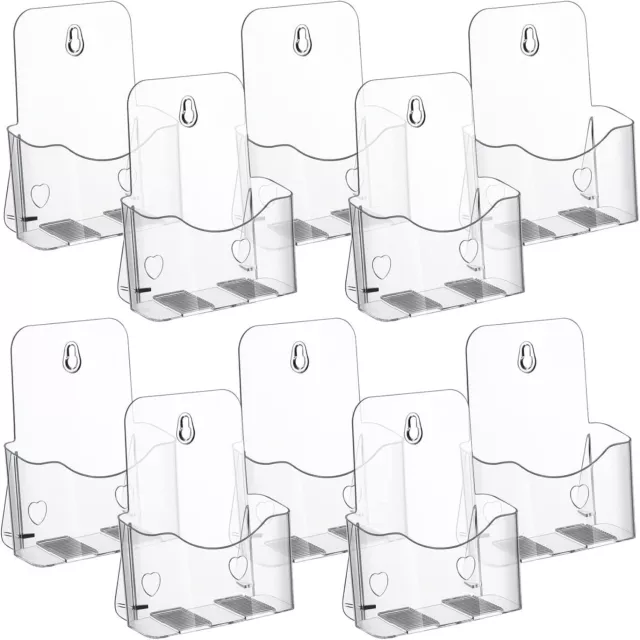 Chinco 10 Pieces Acrylic Brochure Holder Bulk 6 x 8 Inches, Clear Literature
