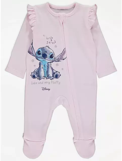 Disney Baby Girls Lilo & Stitch Pink Sleepsuit Babygrow 0-18 Months BNWT