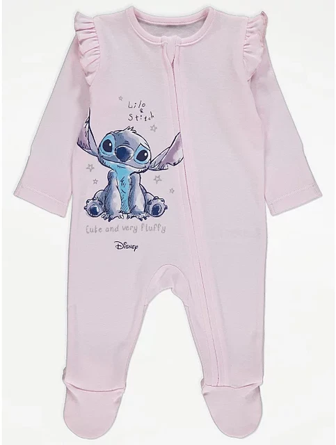 Disney Baby Girls Lilo & Stitch Pink Sleepsuit Babygrow 0-18 Months BNWT