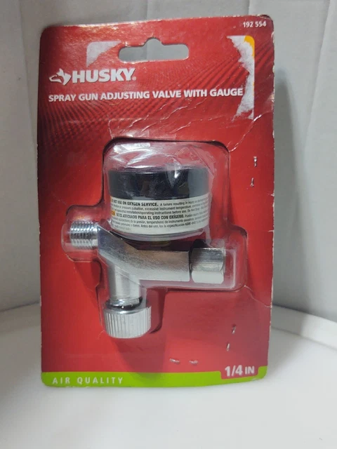 HUSKY 1/4" Spray Gun Air-Adjusting Valve w/ Gauge #192554 ***FREE SHIPPING***