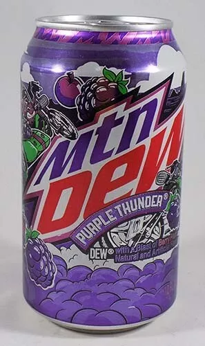 Mountain Dew Purple Thunder Bay Plum Complete New 12oz Can USA 2023 Limited EDT