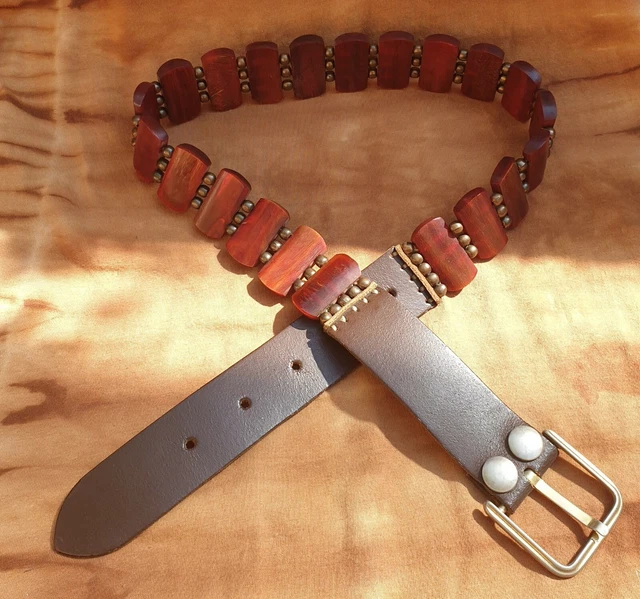 Piastre corneali indiane rosse cintura di ricambio, centrale Foro 73,5 cm
