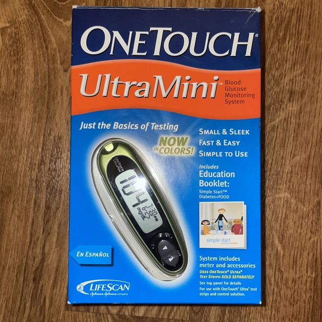 Kit de medidor de monitor de prueba GREEN One Touch Ultra Mini glucómetro CAJA ABIERTA
