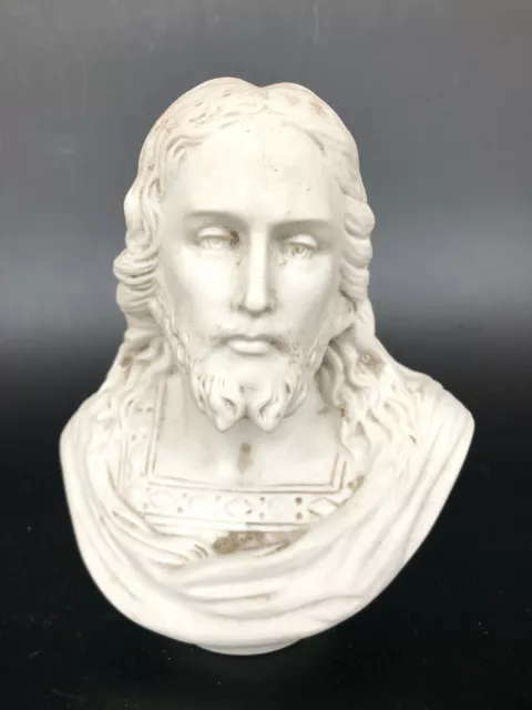 ANCIEN BUSTE BISCUIT DE PORCELAINE D'APRES RAPHAEL JESUS CHRIST DEBUT 20ème