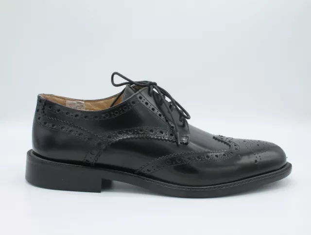 Scarpe da Uomo Eleganti in Pelle Nero Derby per Cerimonia Francesine 40 Casual