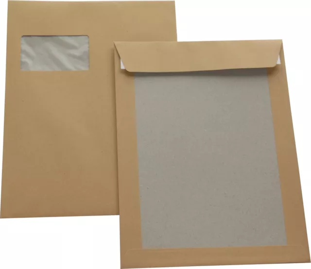 200 St Portaoggetti Parete Posteriore Cartone C4 Braun Con Finestra Sacco Buste