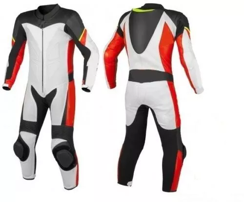 Mens A Grade Leather Motorcycle 1PC Suit Motorbike Rider Racing Armour Sports AB