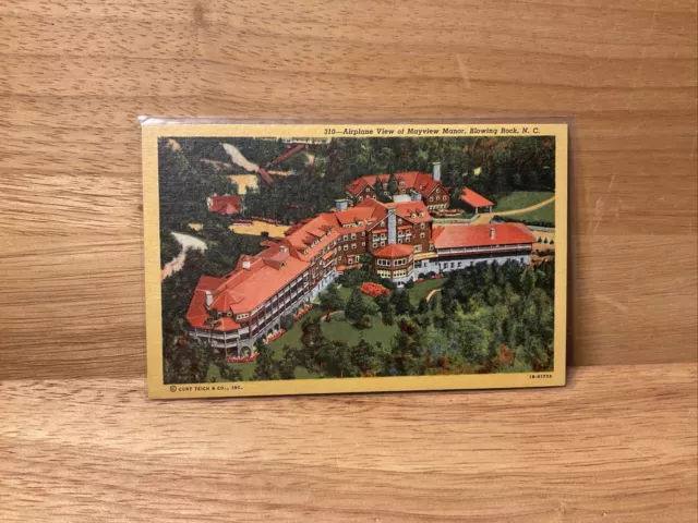 Vintage Postcard Airplane View Of Mayview Manor Blowing Rock North Carolina