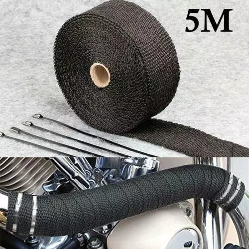 5m High Heat Insulation Wrap Exhaust Header Pipe Tape Cloth For Car Motorcycle