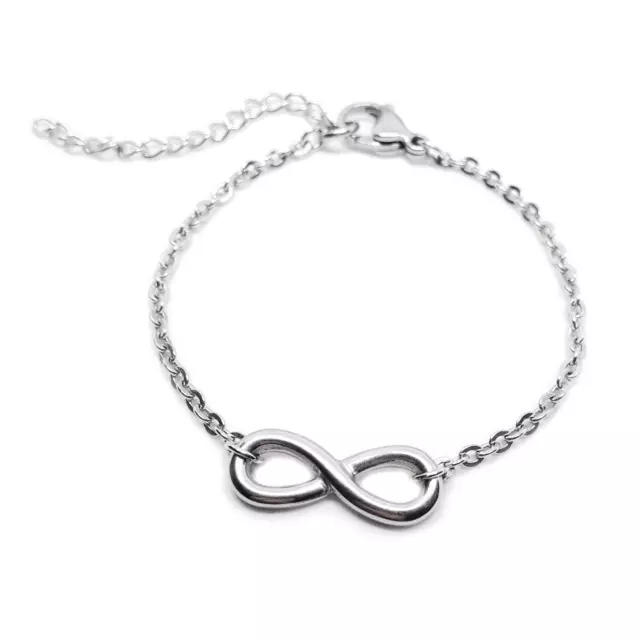 Bracciale infinity 2cm in acciaio inox catena con simbolo infinito da uomo donna