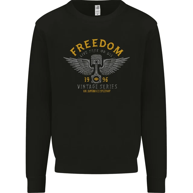 Freedom Vintage Motorcycle Motorbike Biker Kids Sweatshirt Jumper