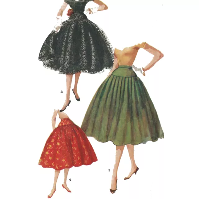 1950s Pattern, Full Circle Swing Skirt, Rockabilly - Waist=27” (68.6cm)