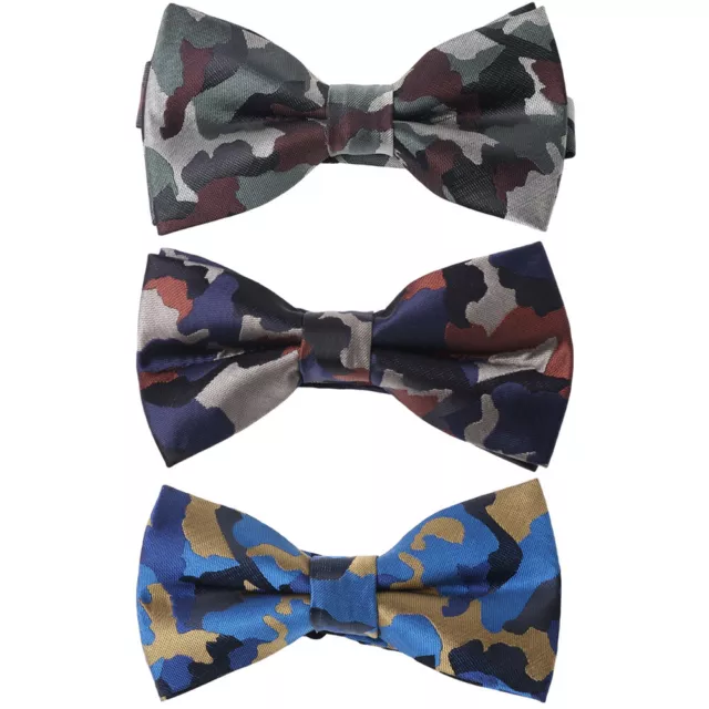 Mens Camouflage Bowtie Wedding Party Pre-tied Bow Ties Business Formal Necktie
