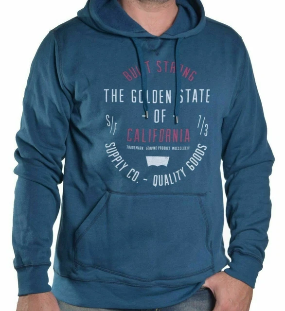 Levis Mens Golden State Fleece Teal Pull Over Sweatshirt Hoodie XL