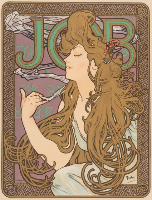 NEW Job Cigarette Papers Alphonse Mucha Poster Print Canvas Art Nouveau