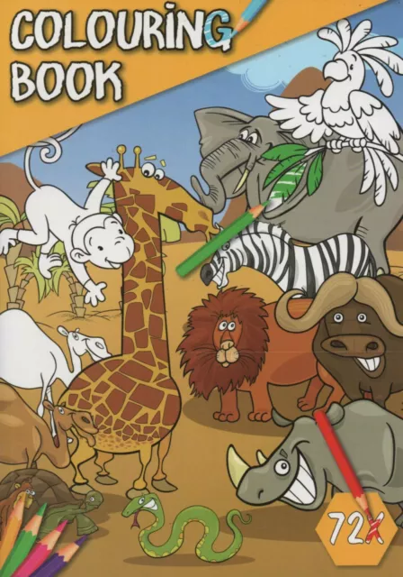 Colouring Book - Malbuch für Kinder - Löwe, Zebra, Elefant, Büffel u. v. a. #973