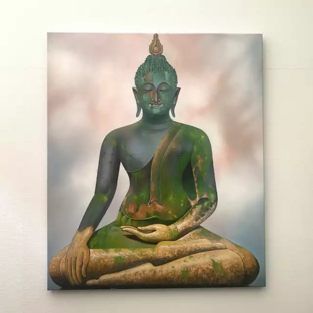 Buddha Gemälde Ölgemälde Leinwand 120x102cm Wand Bild handgemalt AsienLifeStyle 2