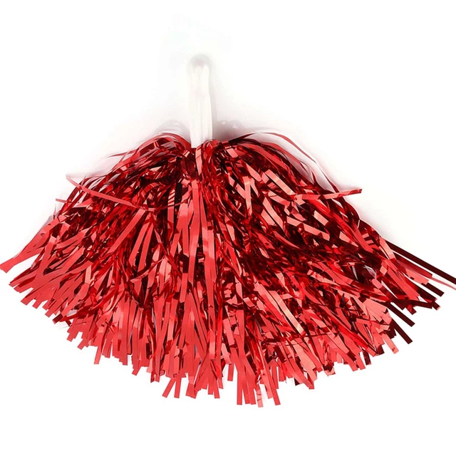 ( Color : Red )6Pcs Cheerleading Pom Poms Cheerleader Sports Party Dance