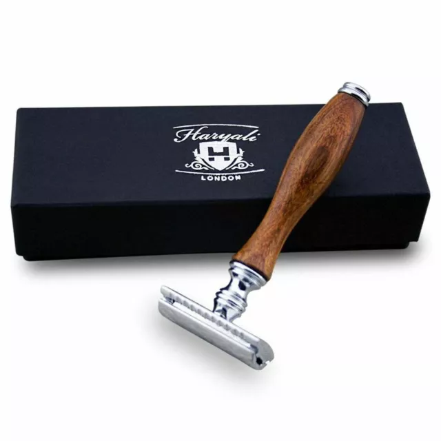 Haryali's Butterfly Men Safety Razor Double Edge Classic Shaving Vintage Pouch