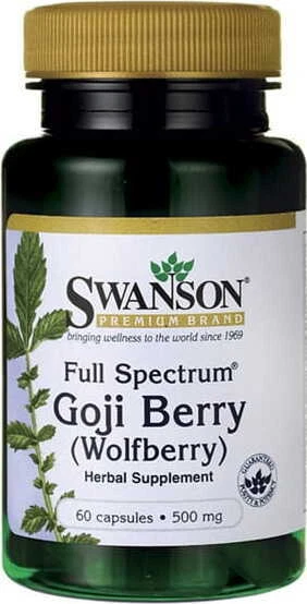 Baies de Goji FS Baies de Goji 500mg 60 gélules SWANSON