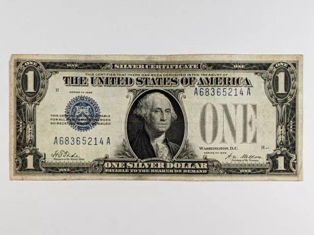 1928 Silver Certificate $1 Note Funny Back