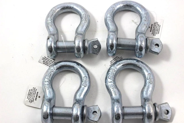 JMC 5/8" Screw Pin Clevis Anchor Shackle – Alloy Steel (4-Pack)