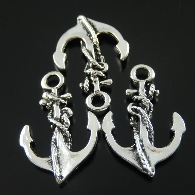 40 Stück Antiqued Silber Anchor Charms Anhänger Dangle 21x17x5mm 31296