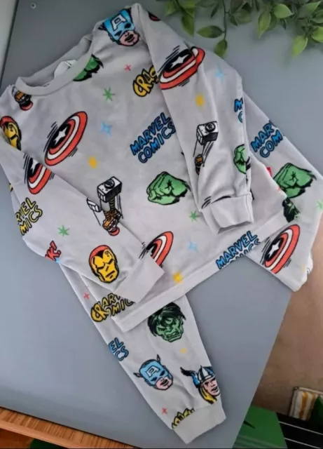 Boys Age 3-4 Years M&s Marvel Supersoft Velour Pyjamas
