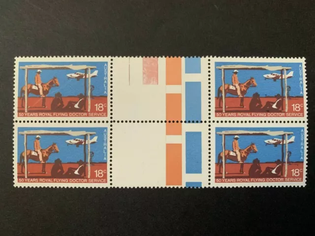 1978 Australian Stamps-50th Anniversary Royal Flying Doctor Gutter Block 4 MNH 3