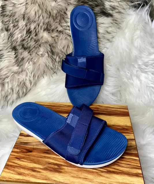 Fitflop Women's Neoflex Neoprene Slide Sandals US Size 9/41EU BLUE FAST SHIPPING