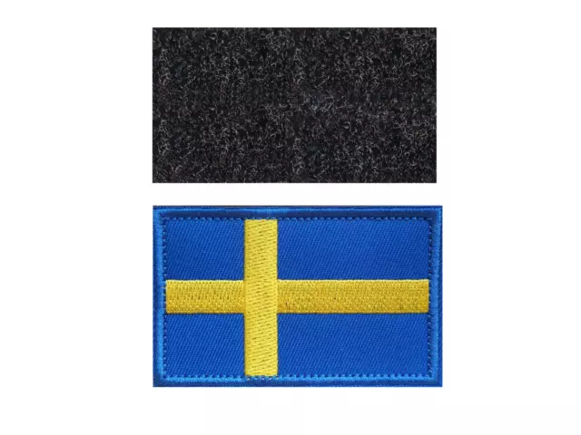 Schweden Aufnäher Klettverschluss Abzeichen Patch Flagge Fahne Sweden