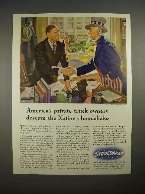 1944 WWII Studebaker Truck Ad - Uncle Sam