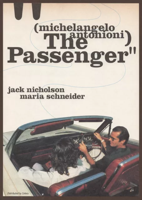 The Passenger 1975 mini poster Chirashi flyer Michelangelo Antonioni Japan