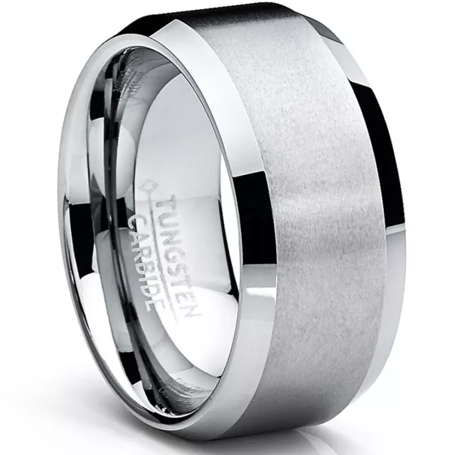 10MM MEN'S BRUSHED Tungsten Carbide Wedding Band Ring, Comfort Fit $19. ...