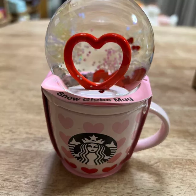 Starbucks Snow Globe Mug Valentine 2021 Sakura 2020 Pink 2set Japan Limited  New