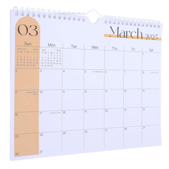 2025 MONTHLY CALENDAR Wall Hanging Calendar Twin Wire Binding Large ...