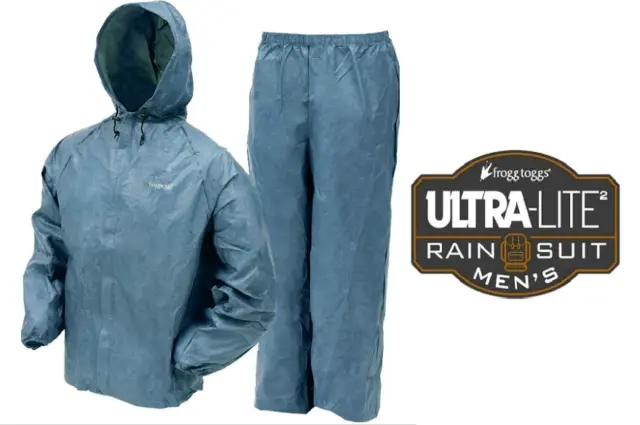 Frogg Toggs Ultra Lite2 Rain Suit Size Small Mens Blue