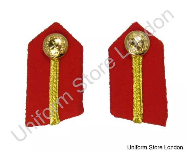 Gorget General's Clip-On Collar Patches Red Gold Russia Braid  L2 1/4'' R860