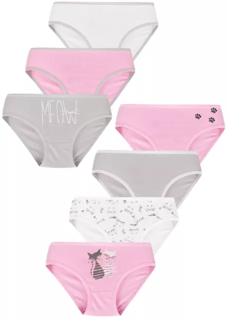 7 Mädchen Slips Unterhosen Unterwäsche Panty Kinder Baumwolle Hipster 92-170