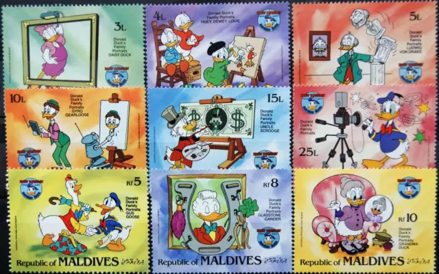 MALDIVES MALEDIVEN 1984 1073-81 Disney Cartoons 50th Ann Donald Duck MNH