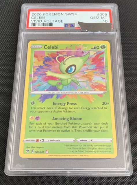 Celebi Amazing Rare | 009/185 | Vivid Voltage | PSA 10 | Pokemon Card